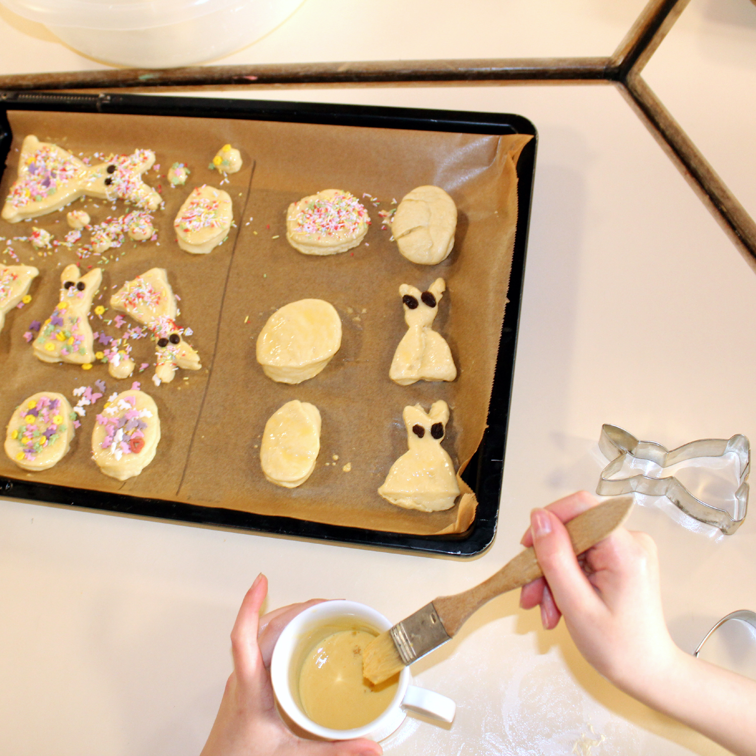 Wir backen Osterhasen und Eier